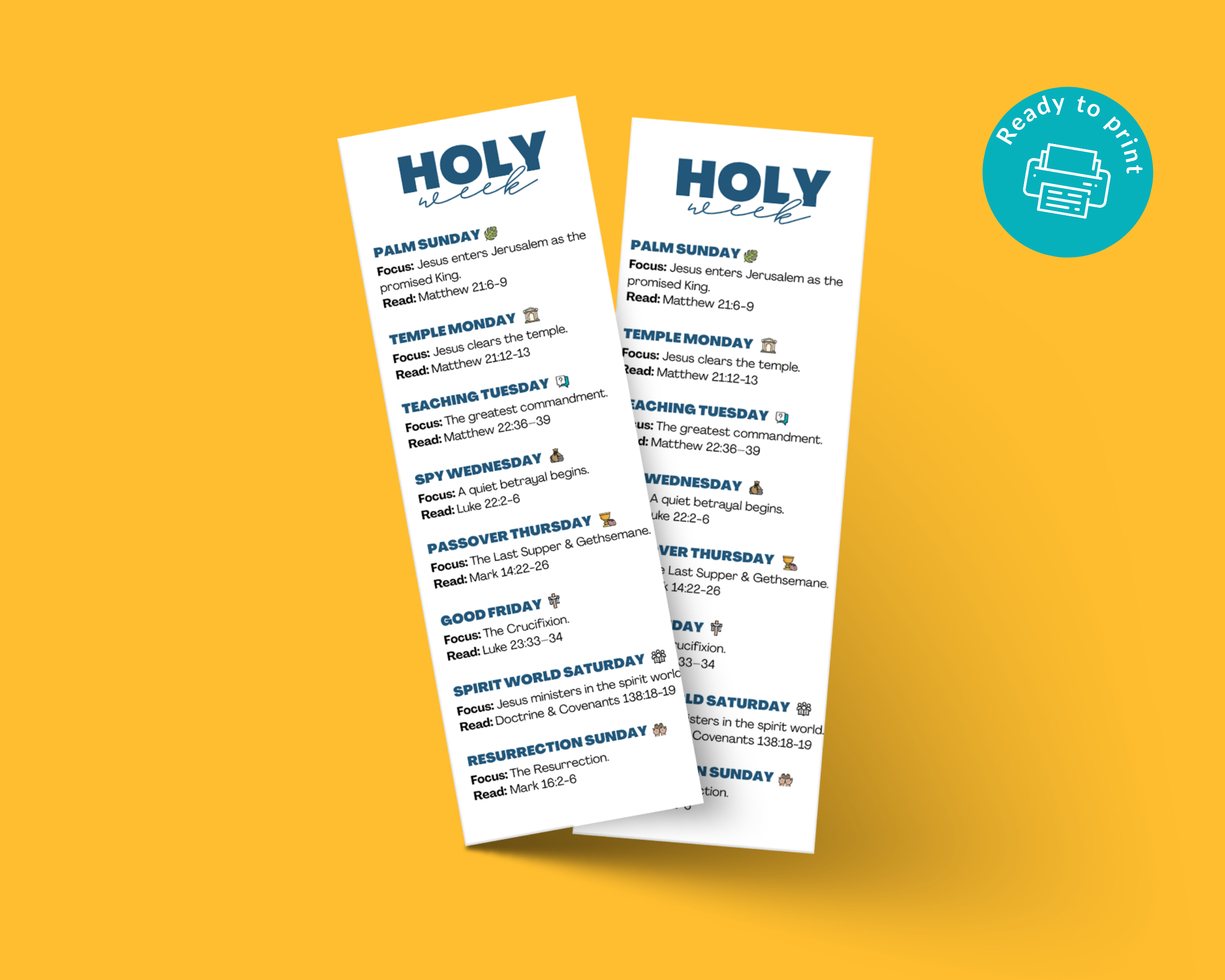 (PDF) Holy Week Scripture Reading Bookmark (Free Download)