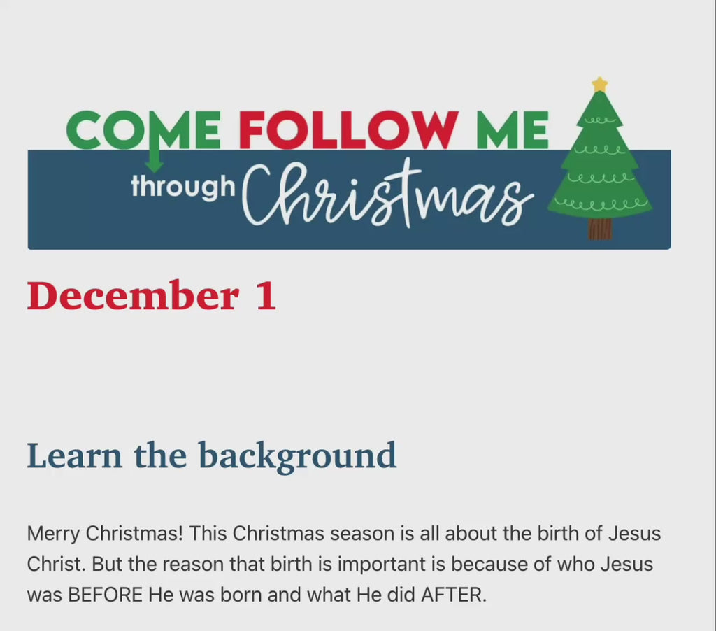 Daily Emails (Come Follow Me Through Christmas)
